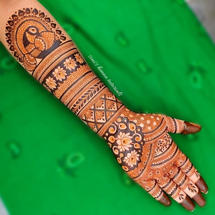 Lotus Mehndi Design For Brides